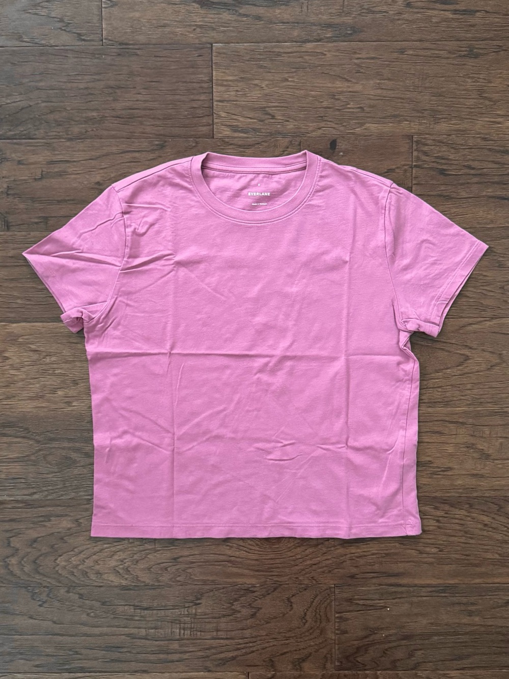 NWOT Everlane The Box Cut Tee in Essential Cotton Heather Rose Size Small